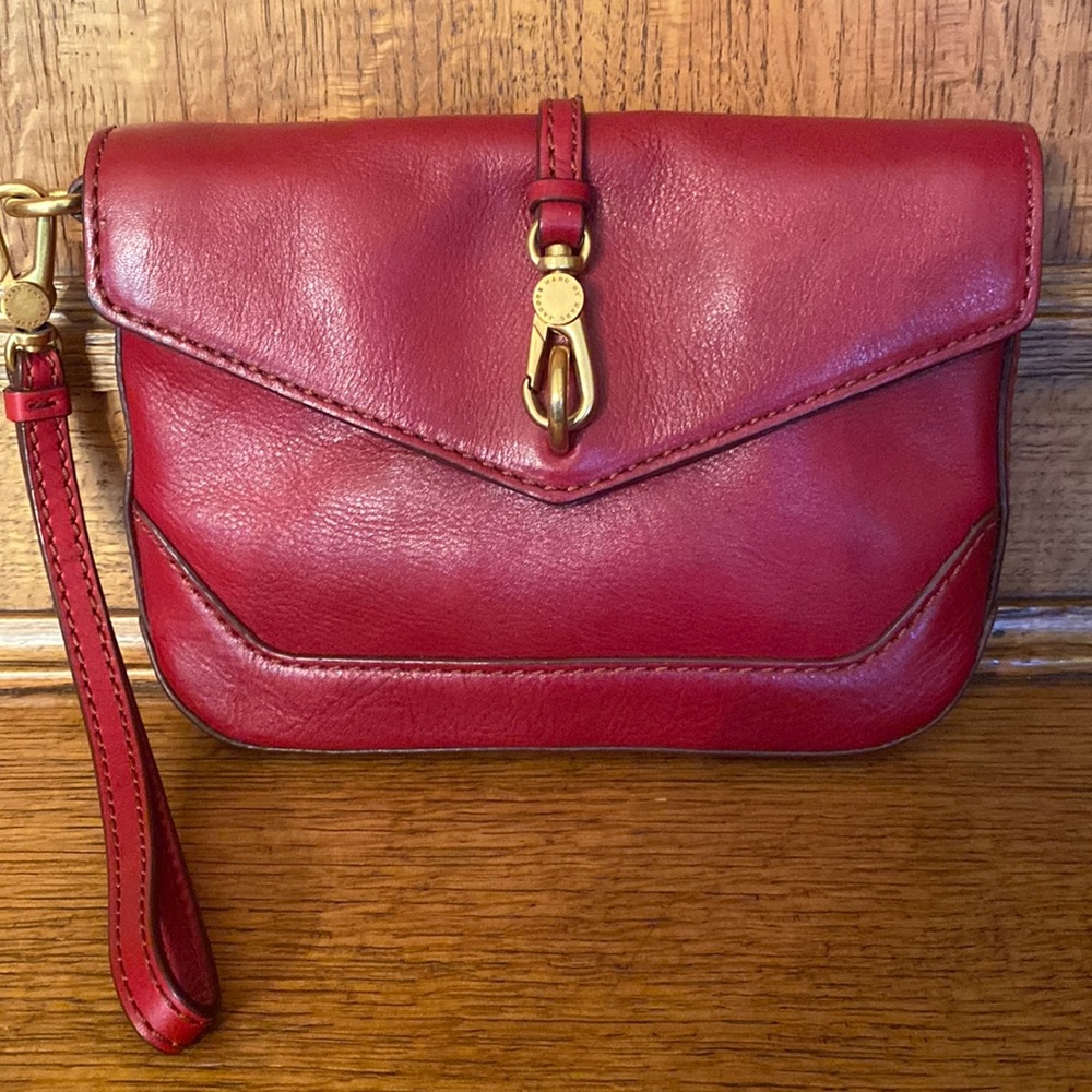 Marc Jacobs red leather bag wristlet